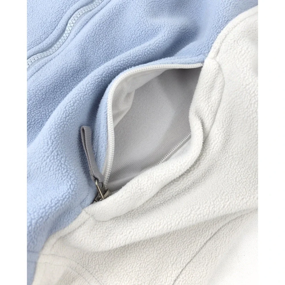 The North Face Jacket womens Large Blue Full Zip Fleece Preppy
